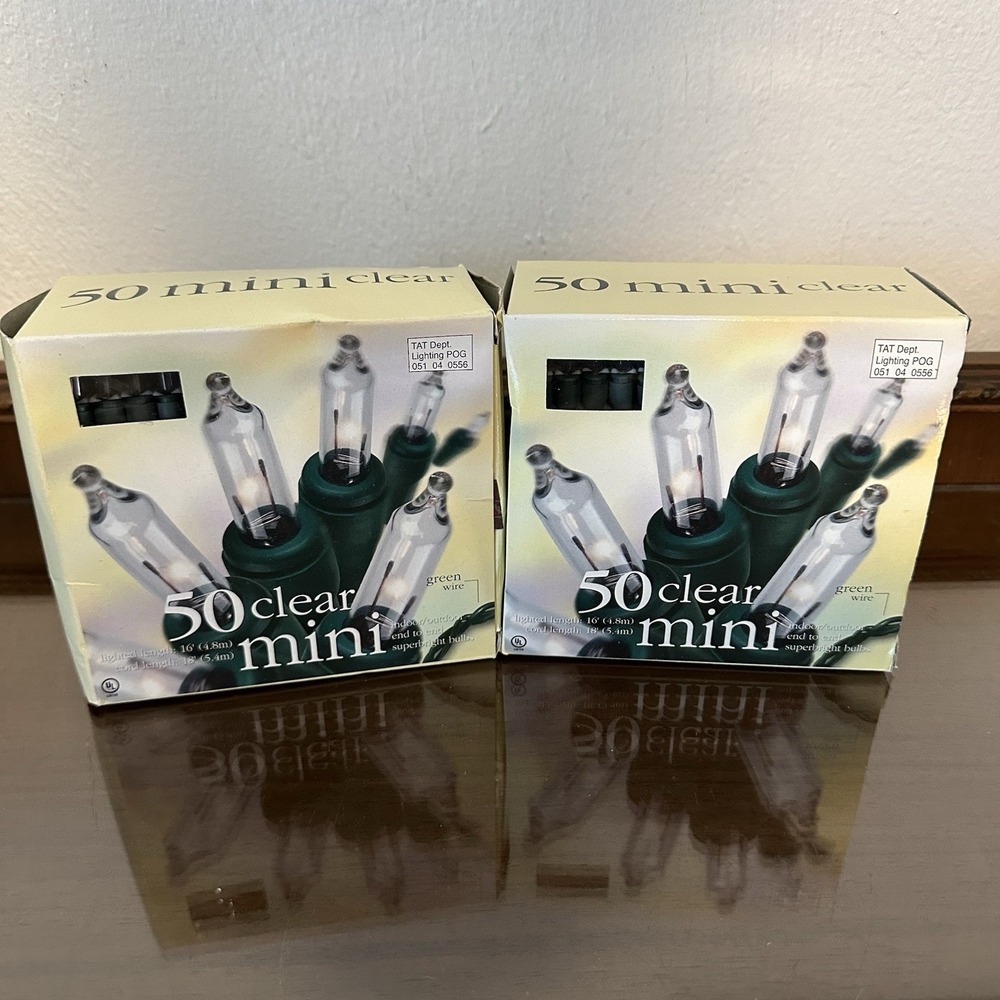 2 50ct Mini Christmas Clear Lights Set‎ End To End Target Green Wire